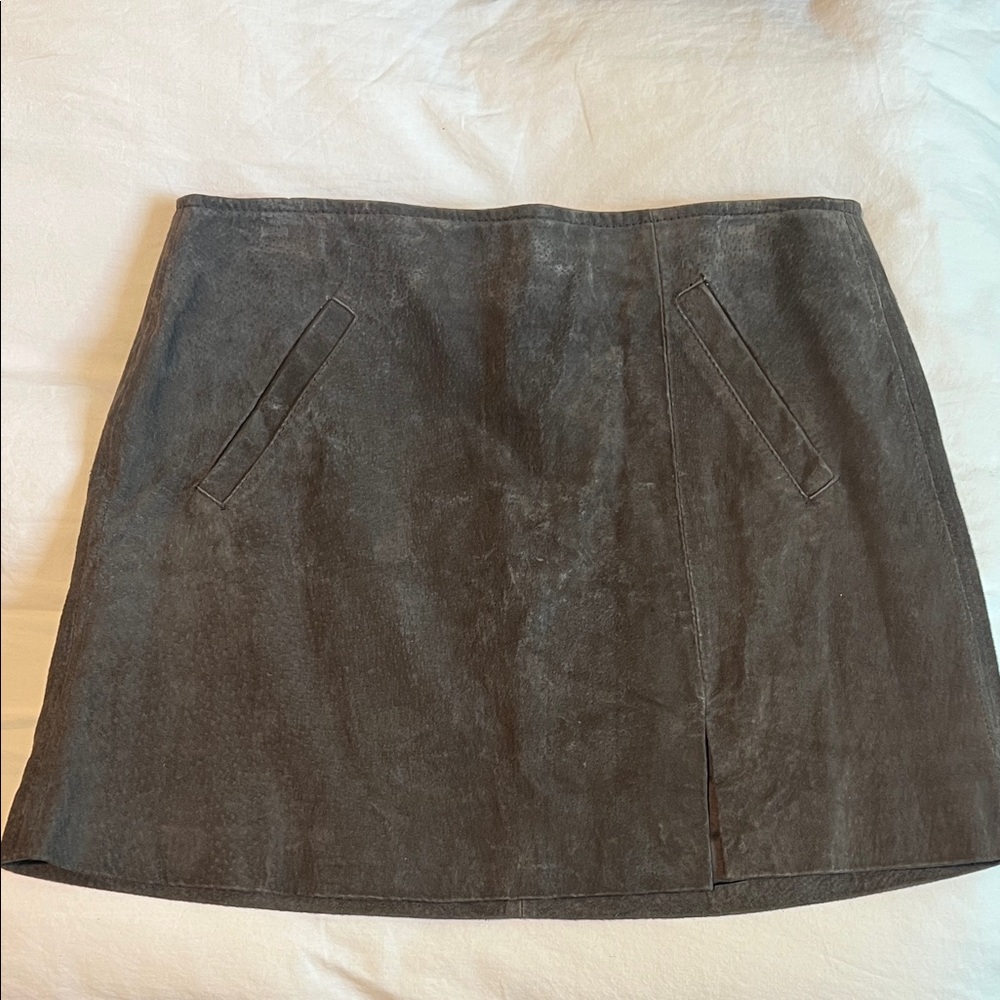 Blank NYC Charcoal Suede A-Line Skirt